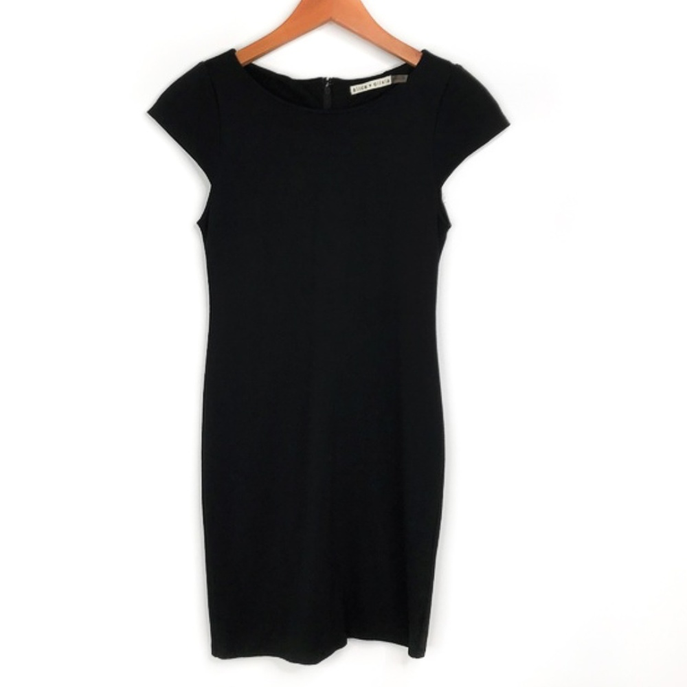 Alice + Olivia Ponte Knit Black Cap Dress Size 2